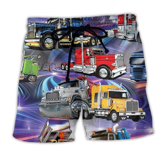 Neon Truck Beach Shorts For Relaxed Shoreline Days And Thoughtful Gift Giving