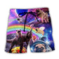 Pug Galaxy Rainbow Fantasy Beach Shorts For Coastal Adventures And Lightweight Summer Style