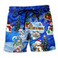 Snowman Chillin With Snowmies Beach Shorts For Summer Vacation And Coastal Travel