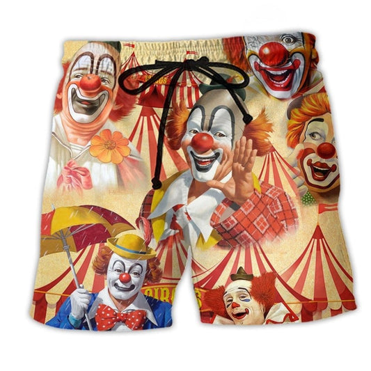 Clown Humor Character Beach Shorts Design Detail For Coastal Escapes And Daily Wear