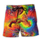 Red Shrimp Rainbow Colorful Beach Shorts For Seaside Travel And Warm Weather Wardrobe