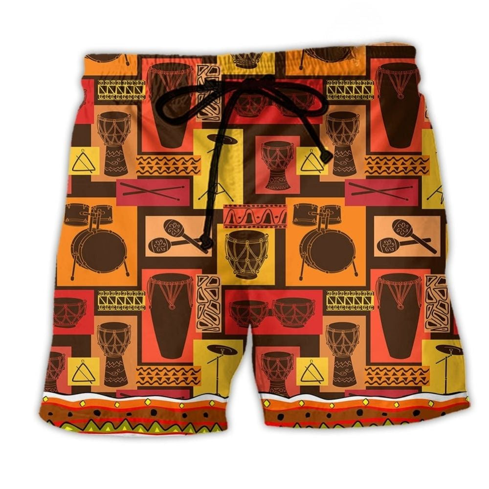Drum Music Beach Shorts For Relaxed Shoreline Days And Casual Outdoor Comfort