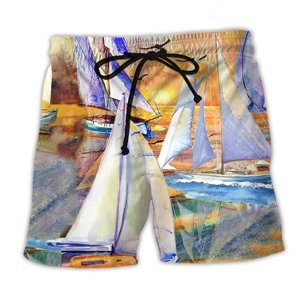 Sail Sunset Beach Shorts Design Detail For Coastal Escapes And Daily Wear