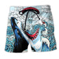 Shark Skull Hot Air Balloon Beach Shorts For Halloween Vacation And Festival Style