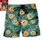 Tropical Guitar Leaf Photo Beach Shorts For Summer Festivals And Casual Outdoor Comfort
