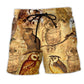 Owl Retro Classic Beach Shorts For Animal Lovers And Summer Vacation Style