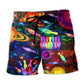 Bowling Galaxy Strike Colorful Beach Shorts Print Detail For Thoughtful Gift Giving
