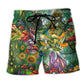 Bohemian Dragon Mushroom Beach Shorts For Coastal Adventures And Lightweight Summer Style