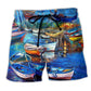 Canoe Life Journey Enjoy The Ride Beach Shorts Design Detail For Weekend Getaways And Beach Days