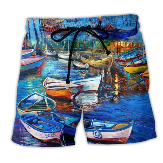 Canoe Life Journey Enjoy The Ride Beach Shorts Design Detail For Weekend Getaways And Beach Days