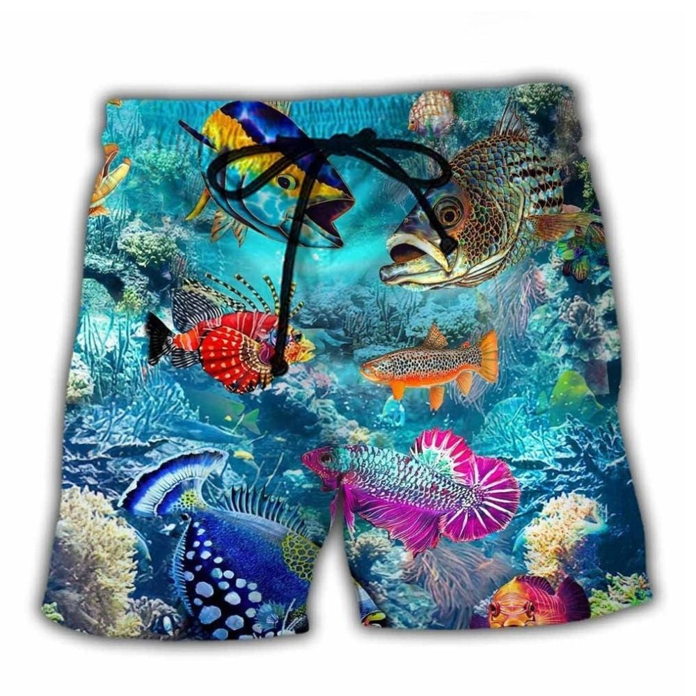 Ocean Hidden Treasure Waves Beach Shorts For Beach Days And Relaxed Casual Style