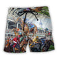 Horse Racing Strong And Brave Beach Shorts For Tropical Getaways And Weekend Adventures