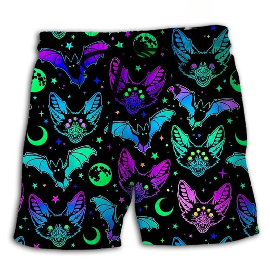 Neon Bat Magic Beach Shorts For Resort Travel And Thoughtful Summer Gifting