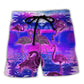 Be A Flamingo Inspirational Beach Shorts Artwork View For Seaside Trips And Casual Style