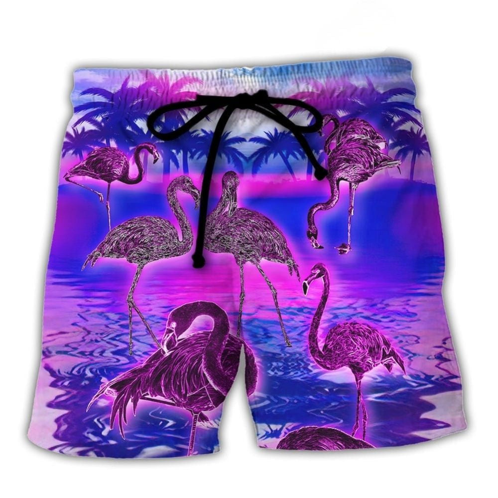 Be A Flamingo Inspirational Beach Shorts Artwork View For Seaside Trips And Casual Style
