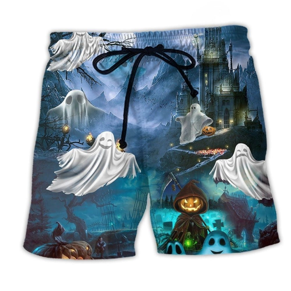 Halloween Say Boo And Scare On Beach Shorts Print Detail For Thoughtful Gift Giving