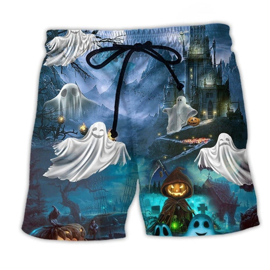 Halloween Say Boo And Scare On Beach Shorts Print Detail For Thoughtful Gift Giving