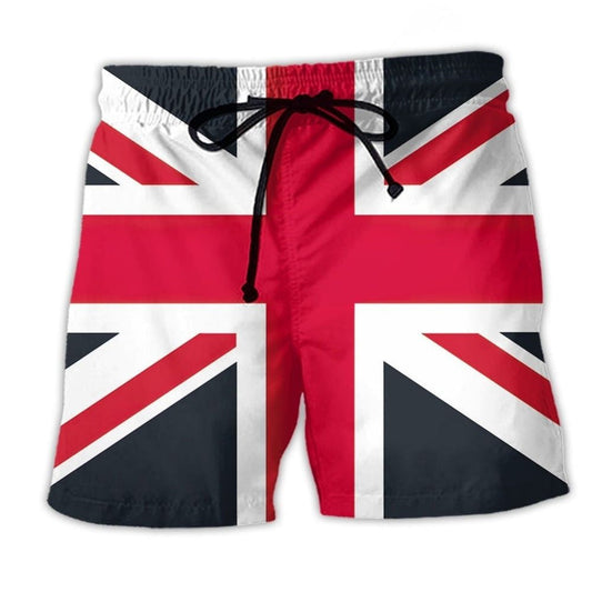 England National Flag Classic Beach Shorts Artwork Detail For Tropical Travel And Everyday Wear