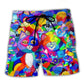 Colorful Rainbow Cat Beach Shorts For Warm Weather Outings And Thoughtful Gift Giving