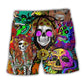 Hippie Skull Colorful Retro Beach Shorts For Coastal Adventures And Relaxed Summer Wear