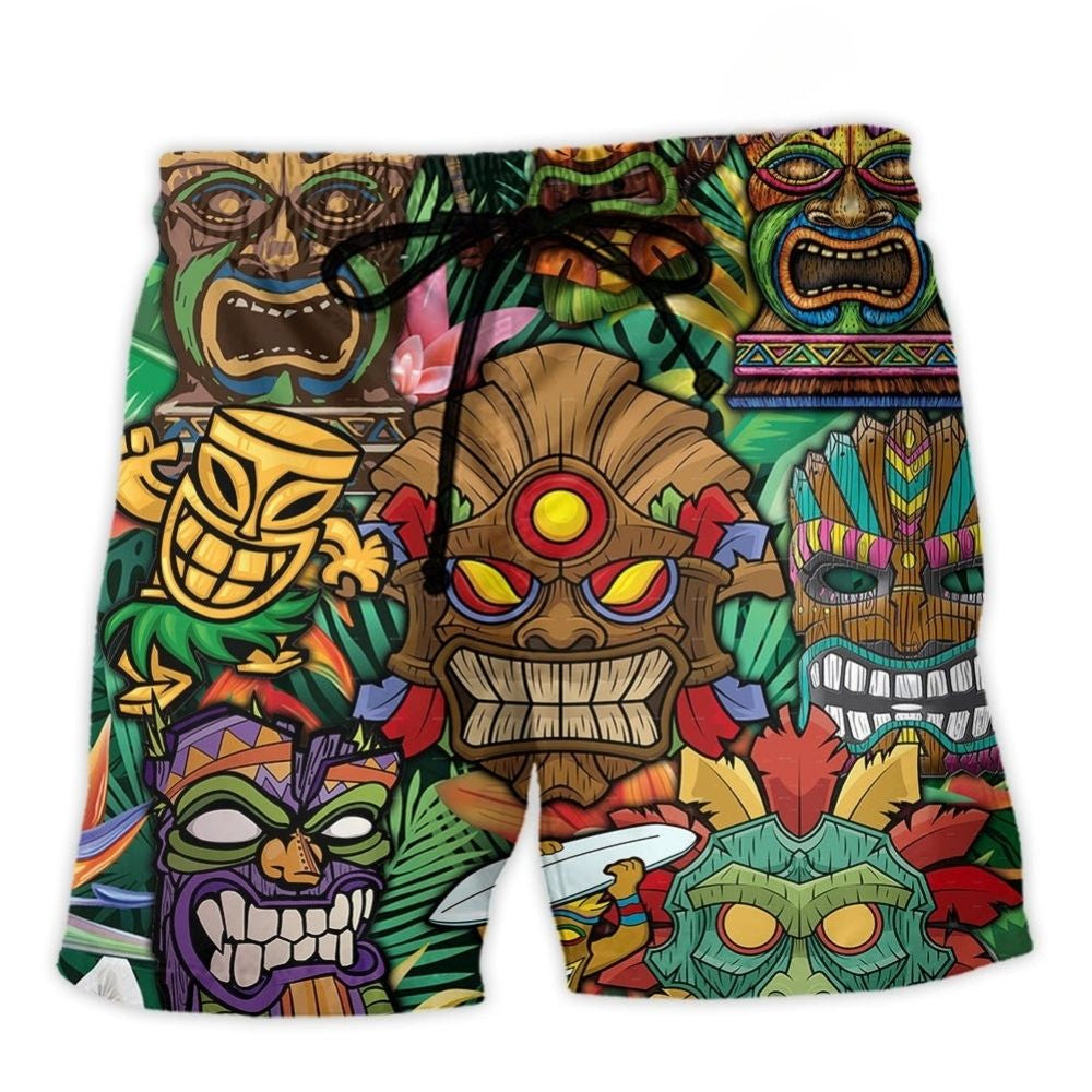 Tropical Tiki Beach Shorts For Relaxed Shoreline Days And Easygoing Coastal Style