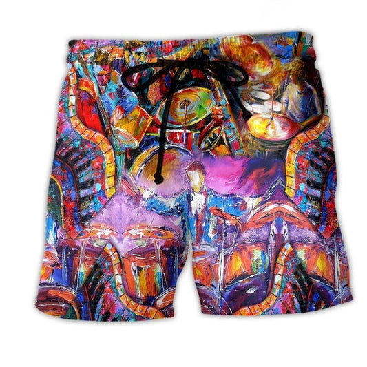 Drums Kill Silence Music Beach Shorts For Seaside Travel And Lightweight Summer Style