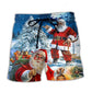 Christmas Santa Story Night Painting Beach Shorts Pattern View For Vacation Travel And Outdoor Fun