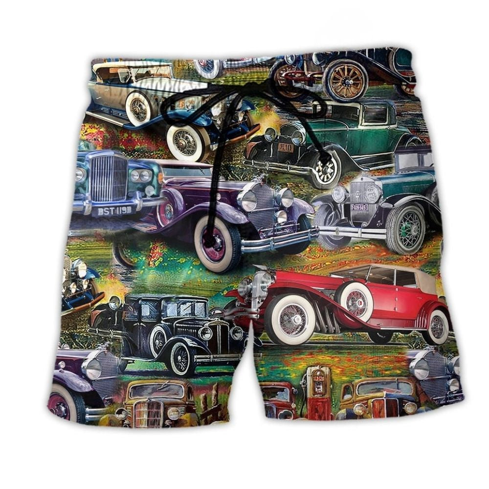 Classic Car Beach Shorts For Outdoor Adventures And Weekend Casual Style