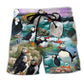 Penguin Coastal Animal Beach Shorts For Sunny Day Getaways And Everyday Comfort