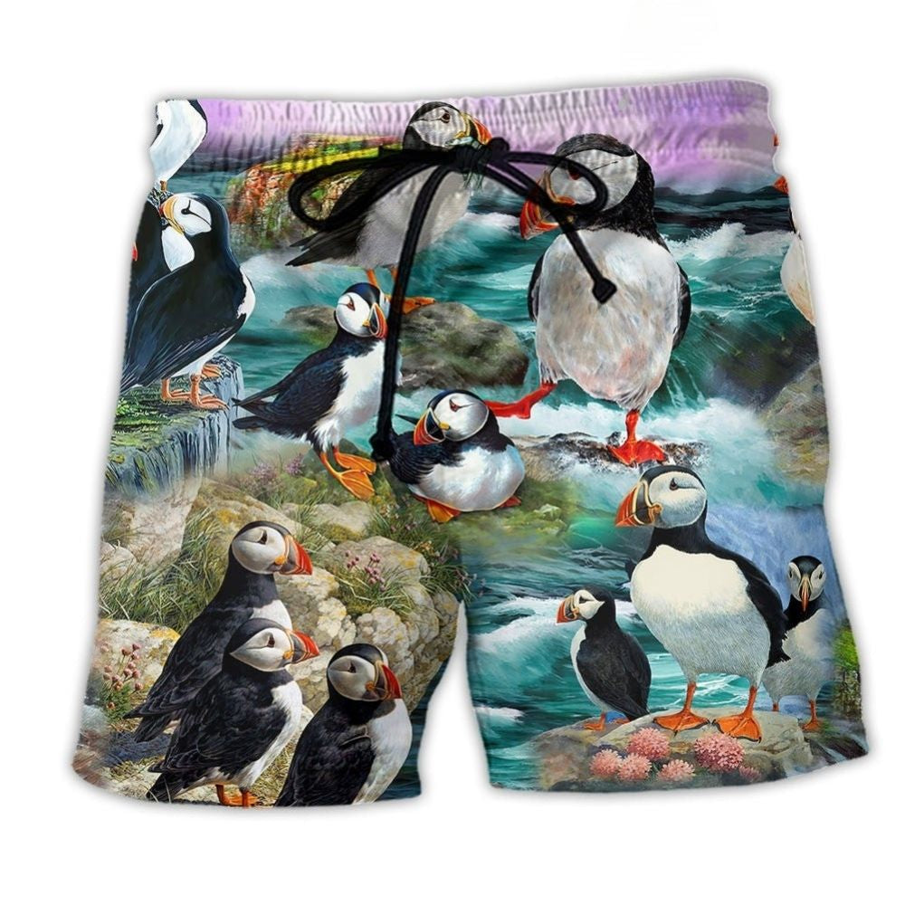 Penguin Coastal Animal Beach Shorts For Sunny Day Getaways And Everyday Comfort