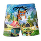 Camping Animals Happy Outdoor Beach Shorts Print View For Coastal Escapes And Casual Outings