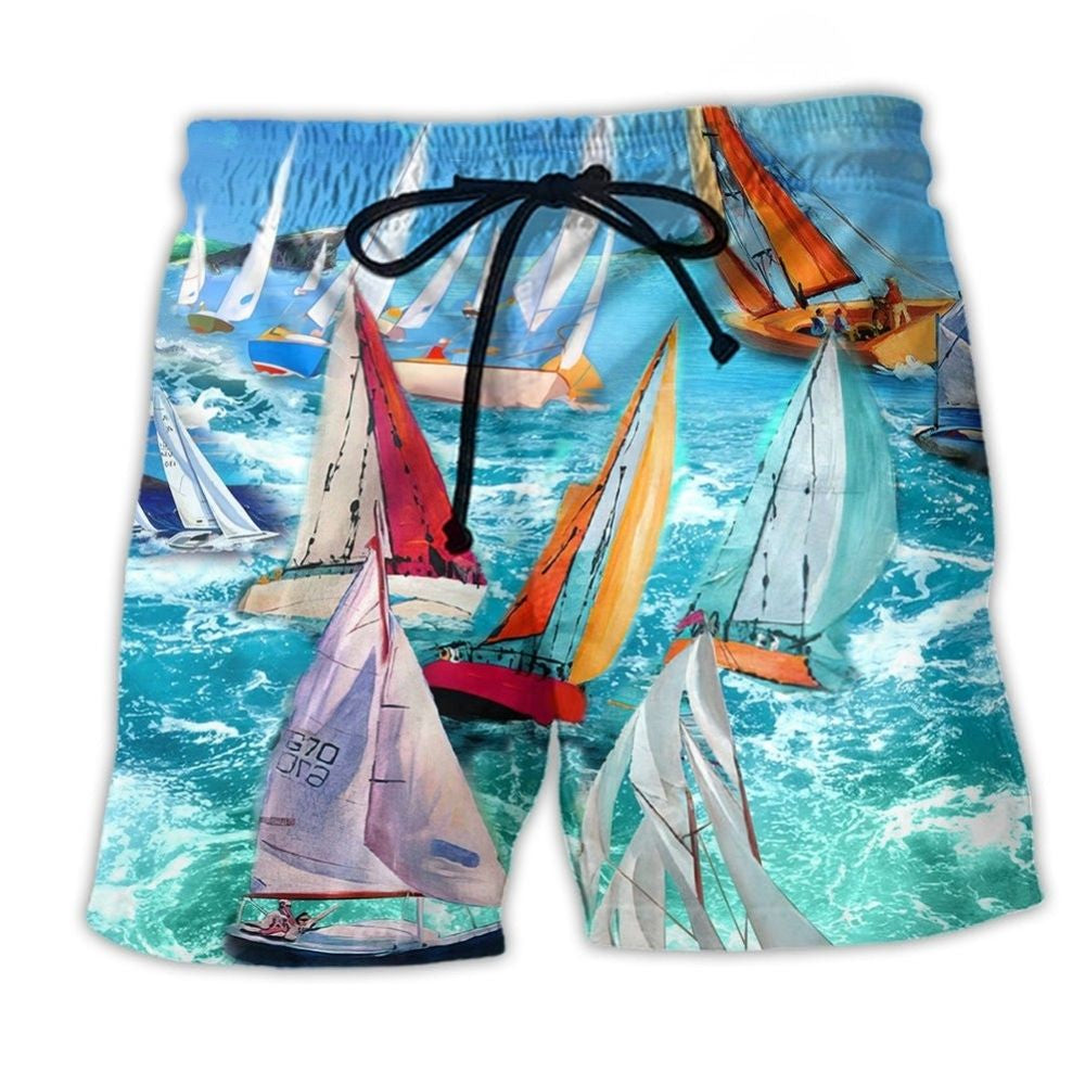 Sail Raise The Sails Wind Beach Shorts Design Detail For Coastal Escapes And Daily Wear