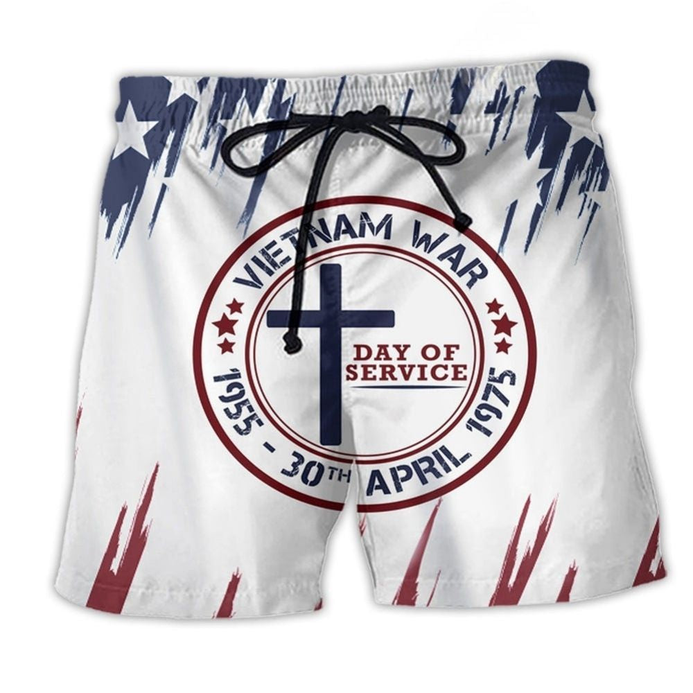 Vietnam Veteran Honor Tribute Beach Shorts Pattern View For Vacation Travel And Outdoor Fun