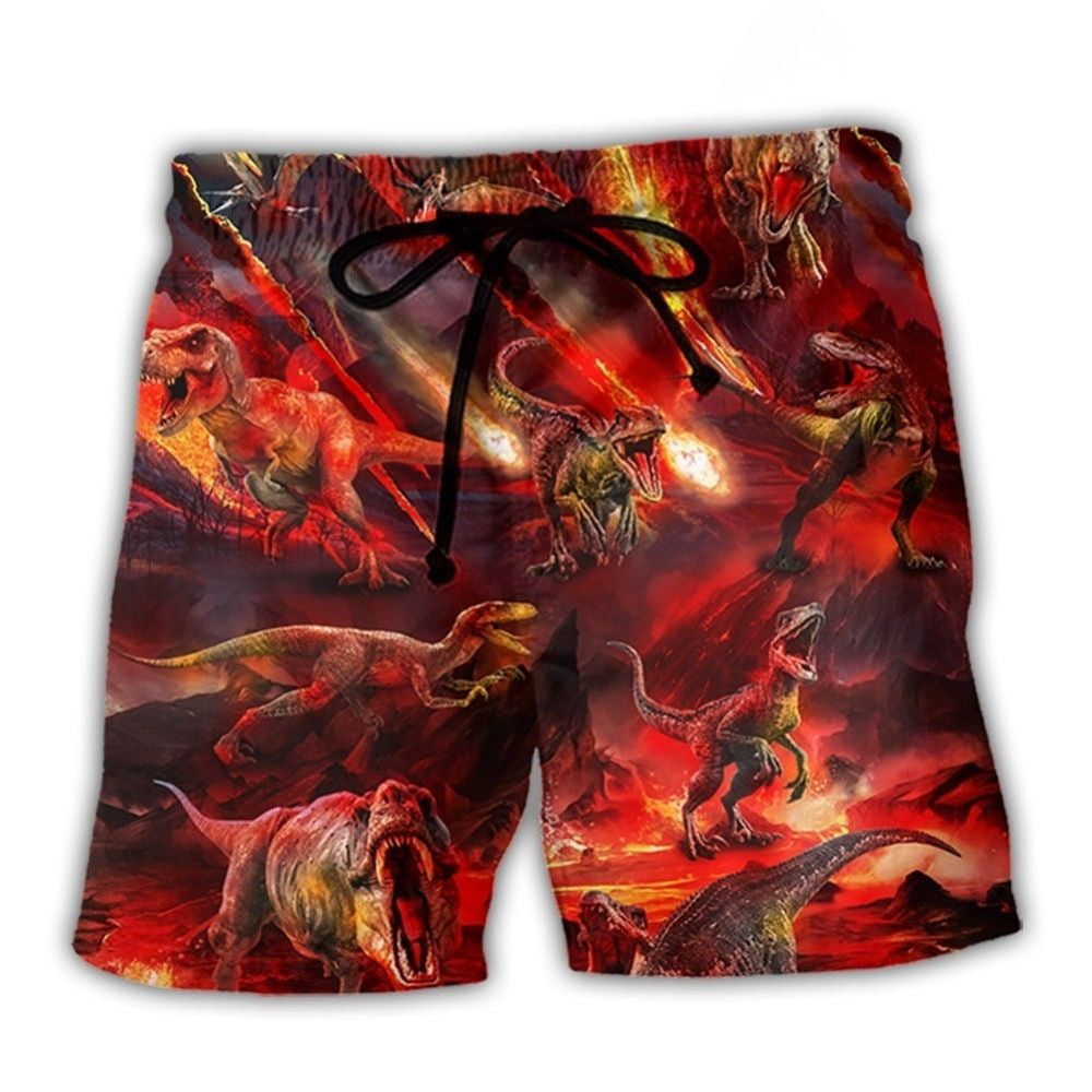 Dinosaur Meteorite Rain Beach Shorts For Poolside Relaxation And Easygoing Coastal Style