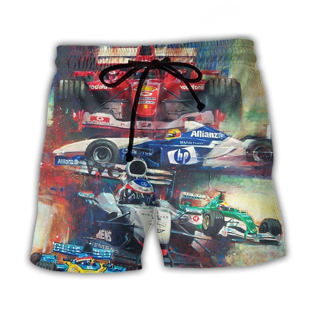 Unstoppable Car Racing Speed Beach Shorts For Vehicle Lovers, Resort Travel, And Everyday Comfort