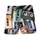 Cassette Tape Music Lover Minimal Beach Shorts Print View For Coastal Escapes And Casual Outings