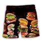 Fast Food Hamburger Beach Shorts For Warm Weather Outings And Flexible Everyday Wear