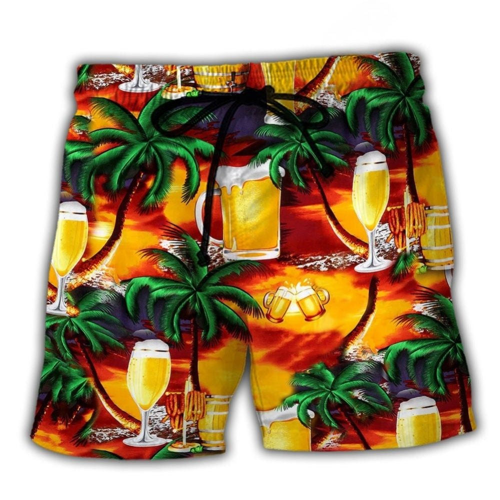 Beer Paradise Tropical Beach Shorts For Summer Vacations And Travel Ready Comfort