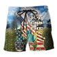 America God Bless The American Beach Shorts Artwork Detail For Patriotic Gift Giving
