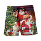Funny Christmas Santa Holiday Joy Beach Shorts Graphic Detail For Resort Trips And Casual Outings