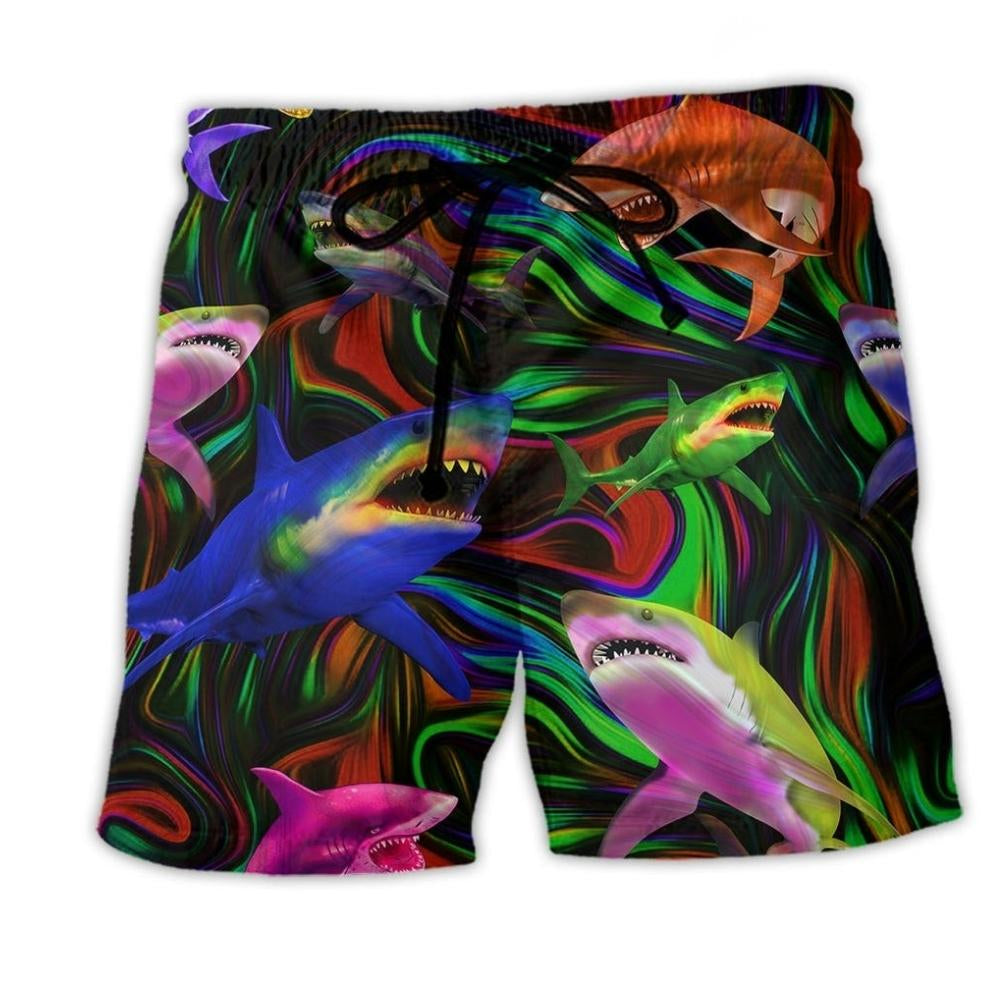 Shark Dark Lover Beach Shorts For Summer Vacation And Coastal Travel