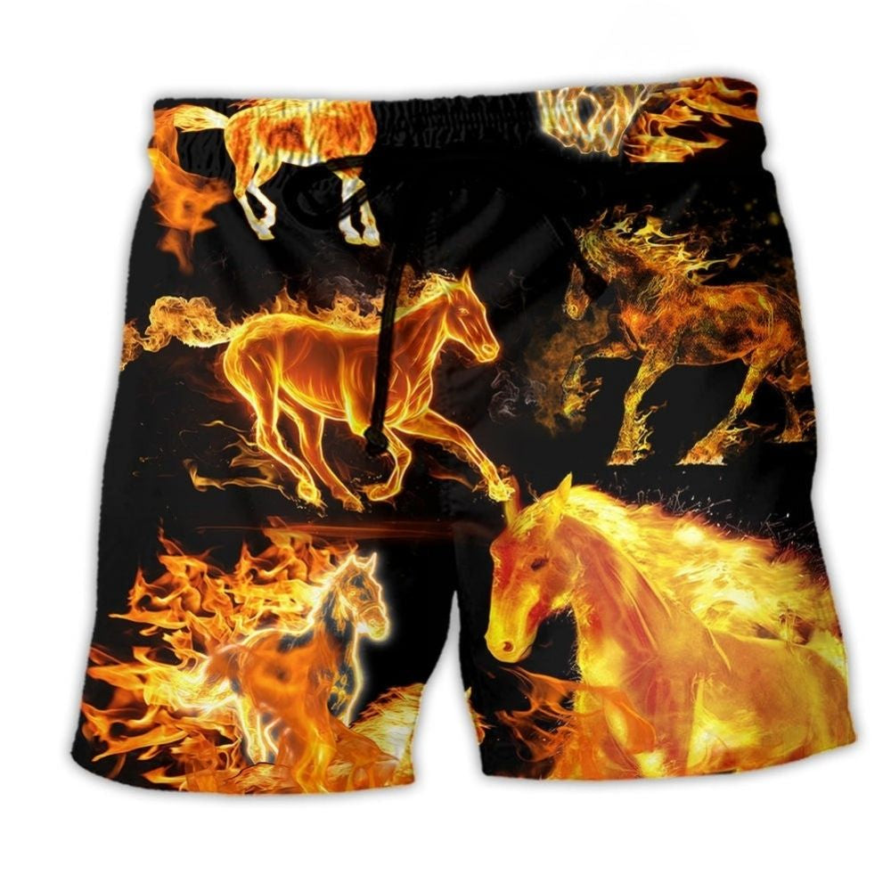 Fire Horse Dark Beach Shorts For Outdoor Adventures And Warm Weather Wardrobe
