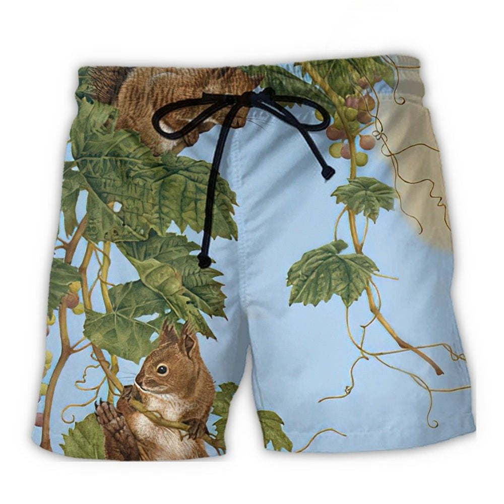 Cute Chipmunk Tree Climbing Beach Shorts For Warm Weather Travel And Everyday Comfort