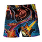 Guitar Hearts Beat For Music Beach Shorts Artwork Detail For Music Lovers And Gift Giving