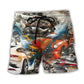 Car Racing Lead The Race Speed Beach Shorts For Auto Fans, Coastal Drives, And Summer Travel