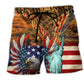 American Eagle Patriotic Beach Shorts For Holiday Cruises And Casual Outdoor Comfort