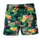 Wolf Tropical Floral Summer Vibes Beach Shorts Print Detail For Beach Activities And Vacation Wear