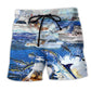 Fishing Papa Name Humor Beach Shorts Pattern View For Relaxed Vacation Styling