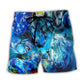 Blue Light Horse Face Modern Beach Shorts For Resort Travel And Thoughtful Summer Gifting