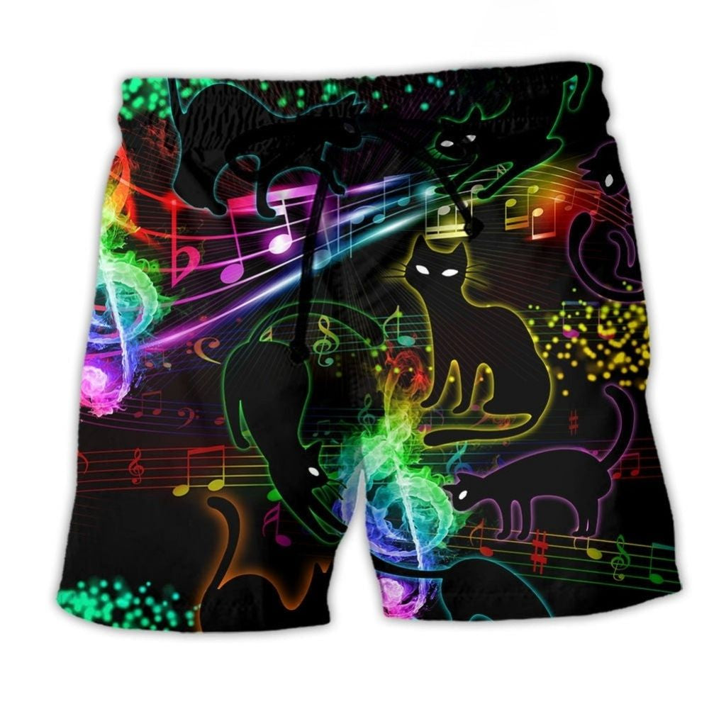 Cat Light Music Beach Shorts For Casual Day Trips And Memorable Gift Ideas